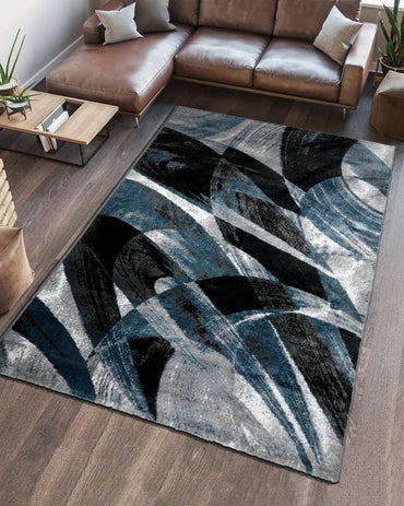 Diamond Circular Waves Aqua Carpet