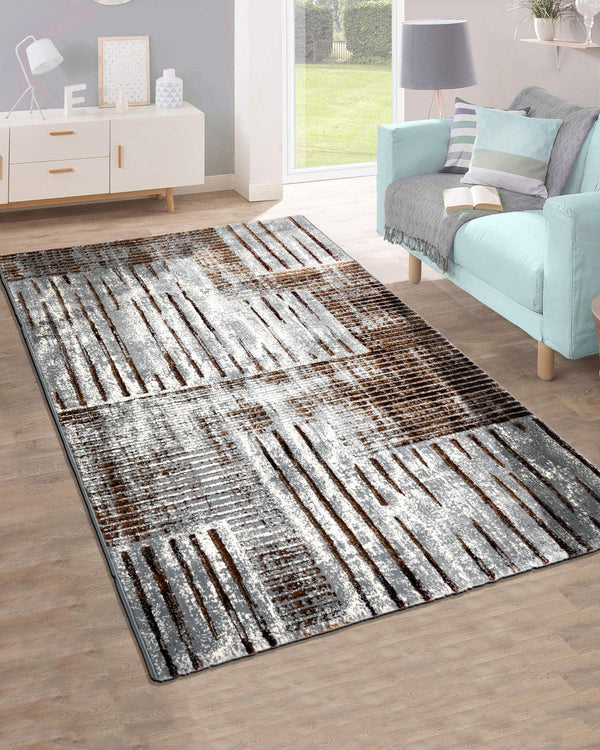 Pearl Iconic Carpets | Abstract Grid Grey