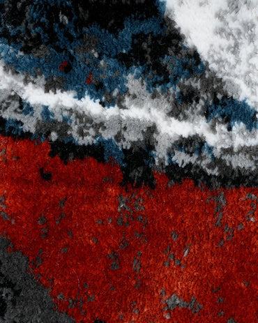 Diamond Abstract Aqua Red Carpet
