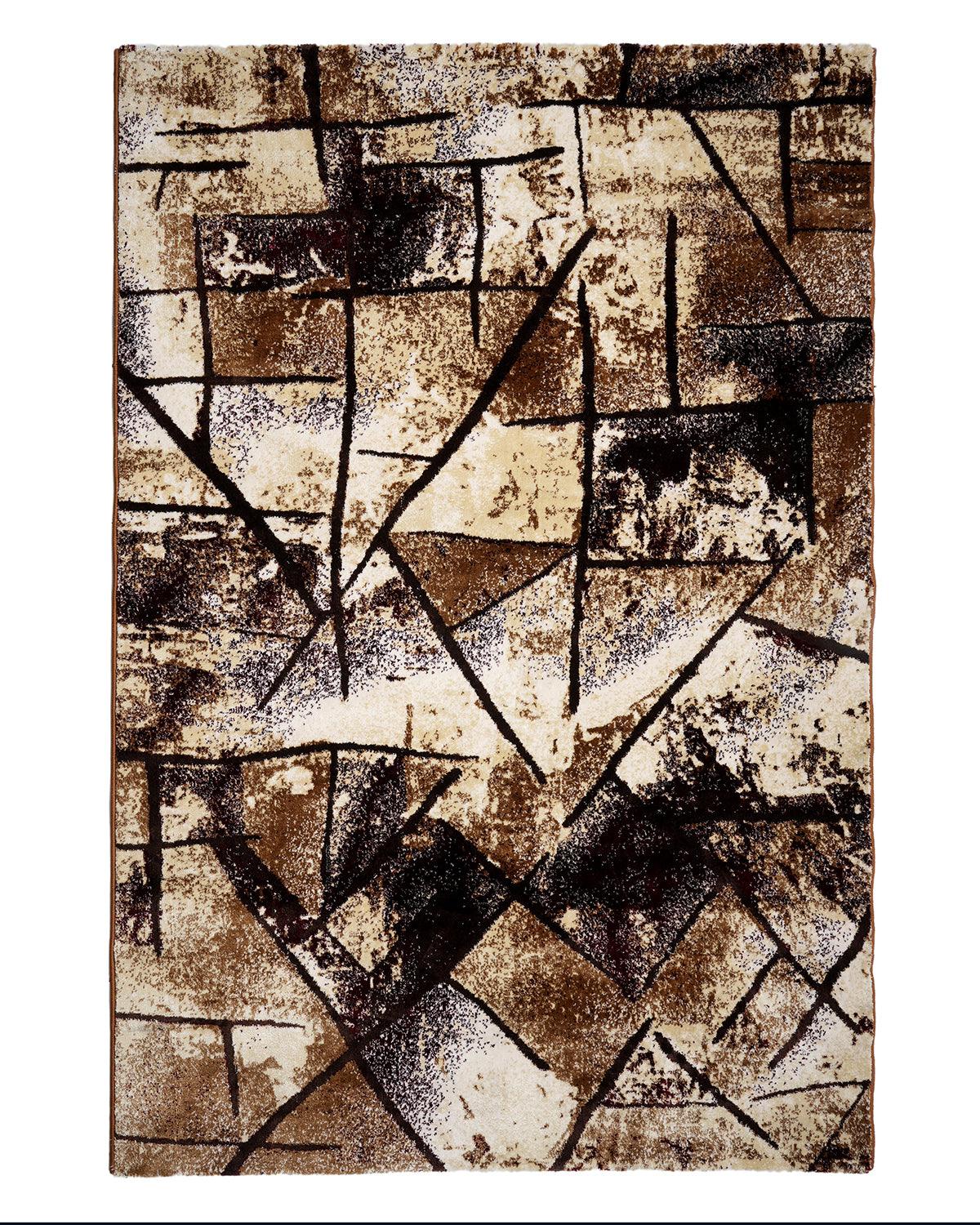 Diamond Carpets | Abstract Brown Beige Cross