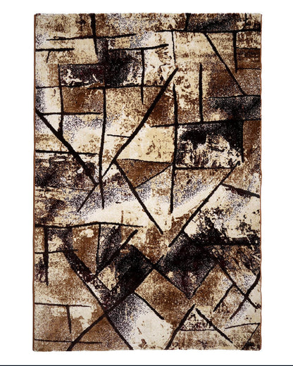 Diamond Carpets | Abstract Brown Beige Cross