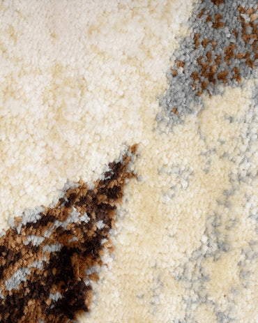 Diamond Circular Beige Brown Carpet