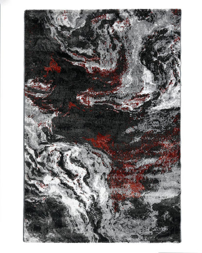 Diamond Carpets | Abstract Red Grey