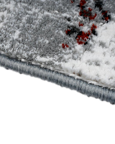 Diamond Abstract Red Grey Carpet