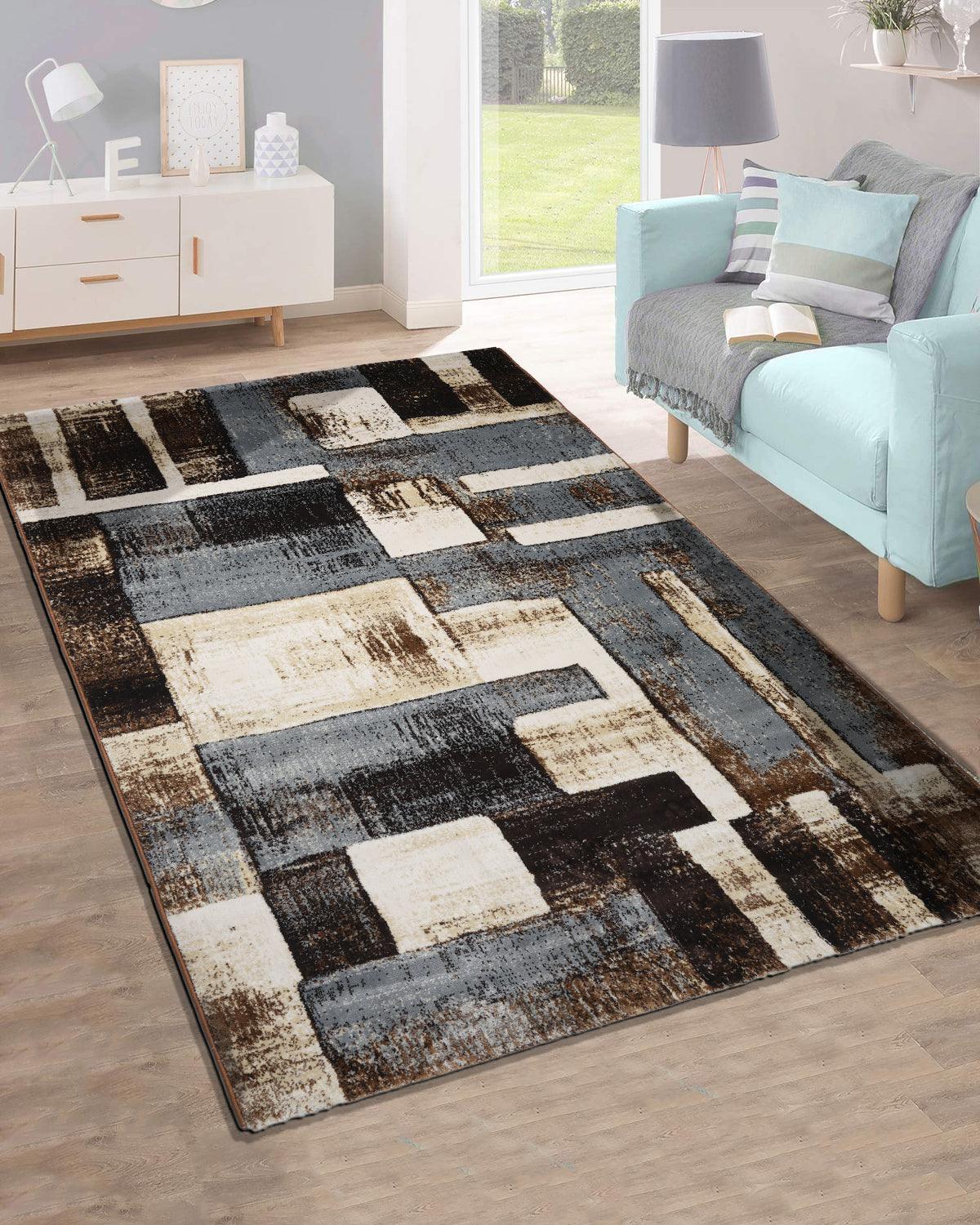 Diamond Carpets | Abstract Brown Grey Blocks