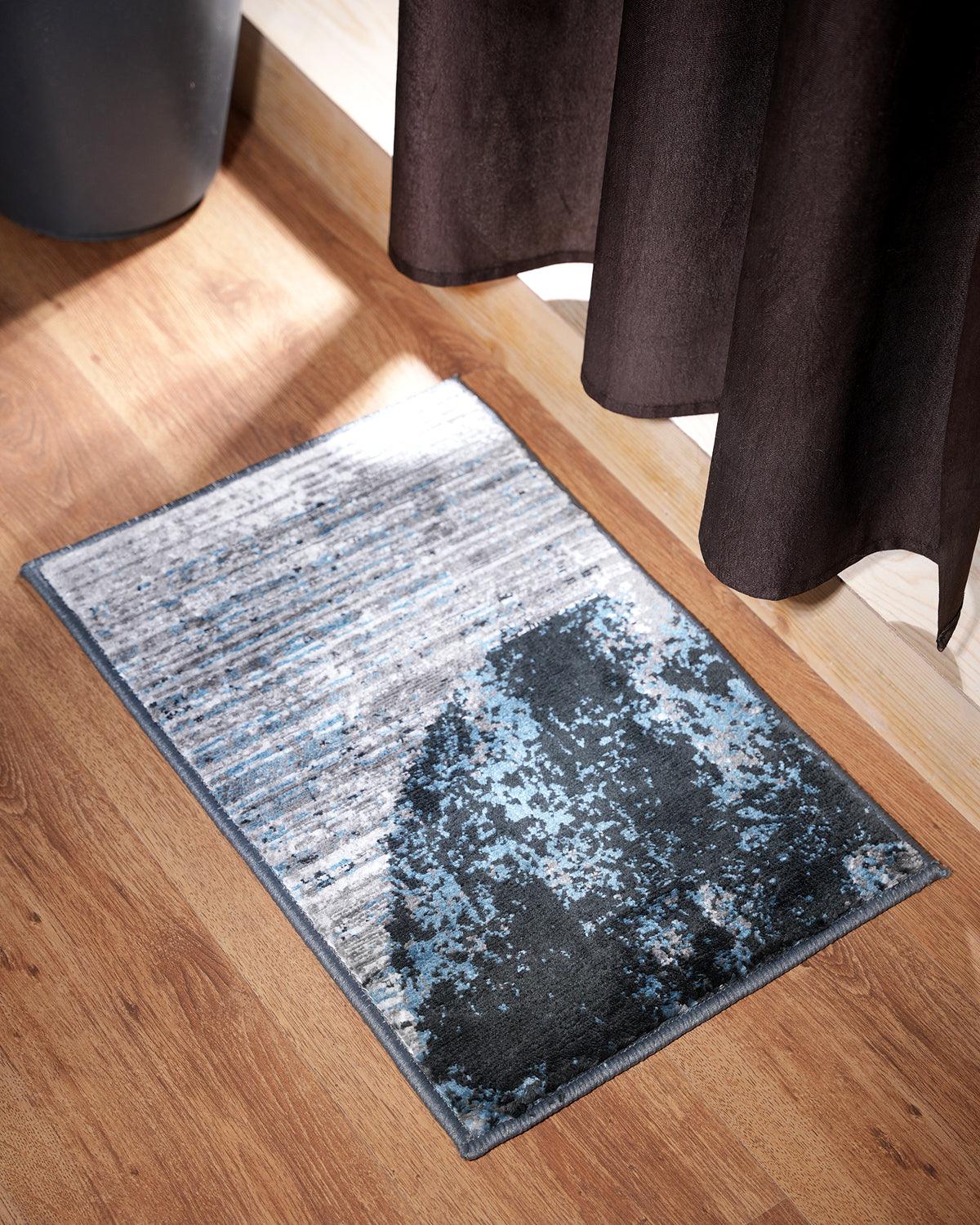 40X60 CM Diamond Doormat | Abstract Grey Blue