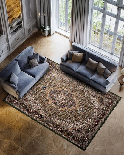 Royal Heritage Medallion Green and Brown Carpet