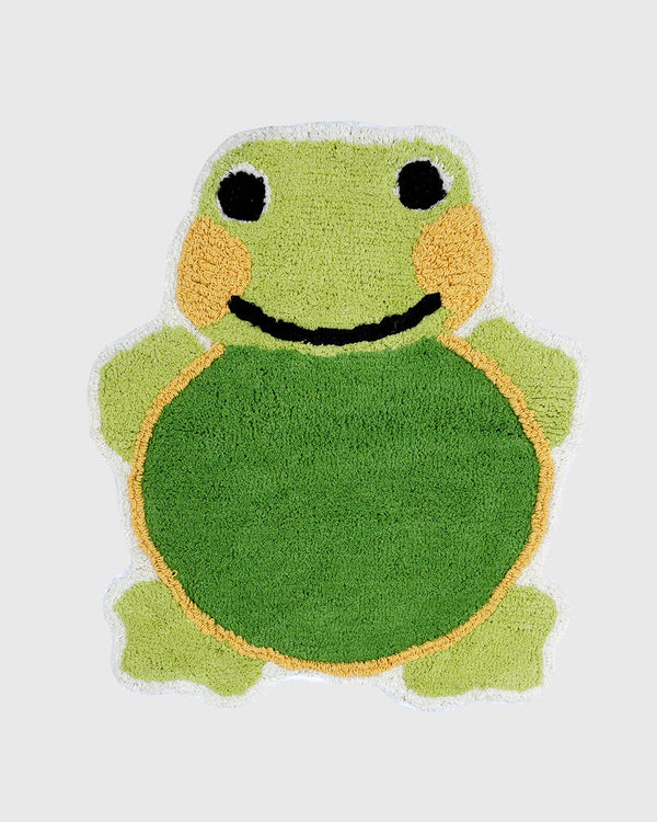 Grhamoy Chico Bath Mat with Machine Tufted  Green frog