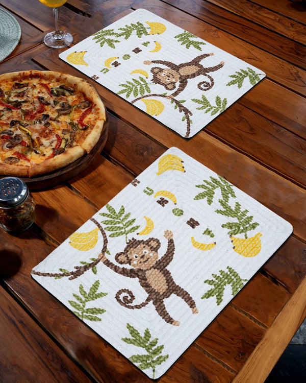 Grhamoy Chico Kids Placemat Car with Monkey Print