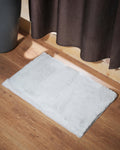 Solid Furry Light Grey Doormat (Set of 2)