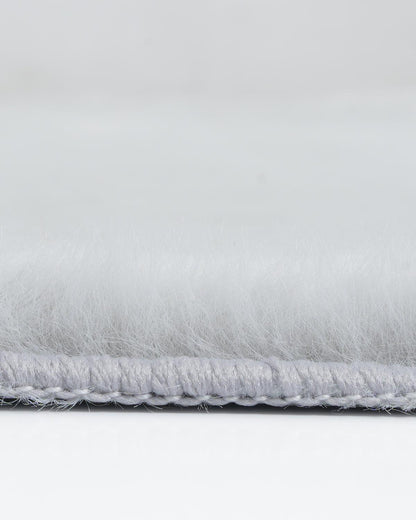 Solid Furry Light Grey Doormat (Set of 2)