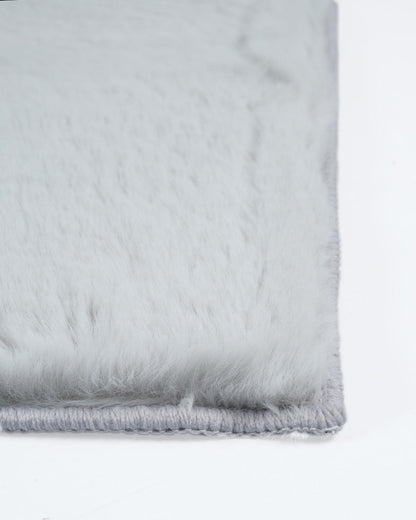 Solid Furry Light Grey Doormat (Set of 2)