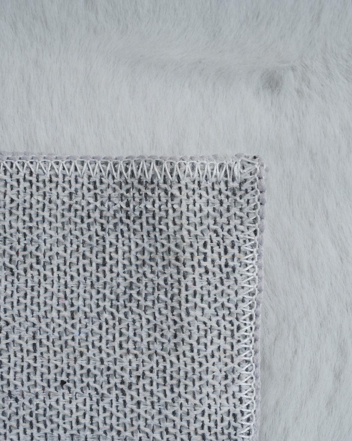 Solid Furry Light Grey Doormat (Set of 2)