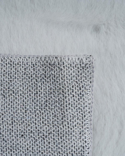 Solid Furry Light Grey Doormat (Set of 2)