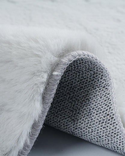 Solid Furry Light Grey Doormat (Set of 2)