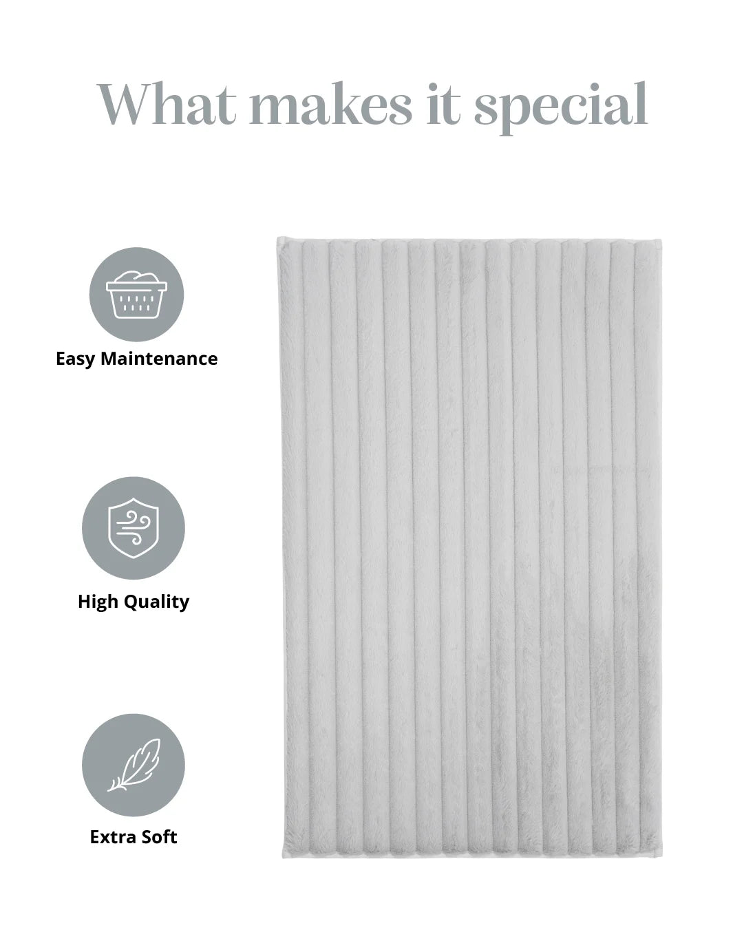 50X80 CM | Pencil Bathmat | Light Grey