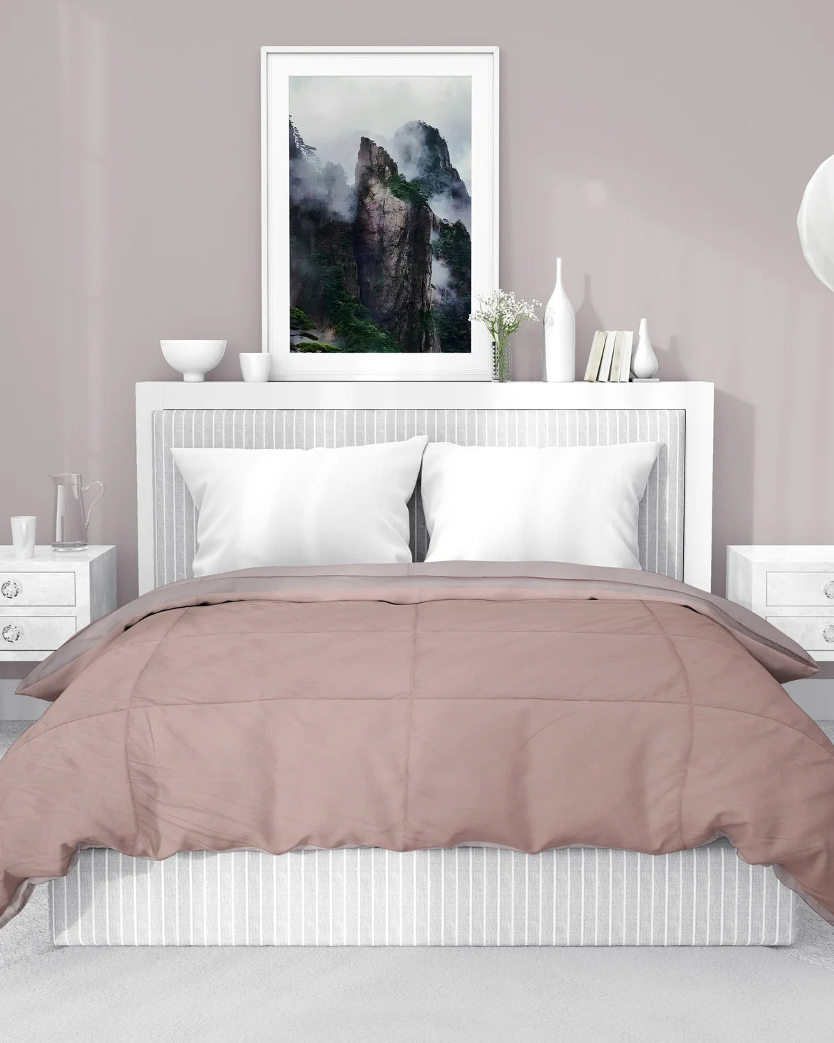 Amelia Reversible Comforter & AC Quilt |  Coco & Sand | Box Design