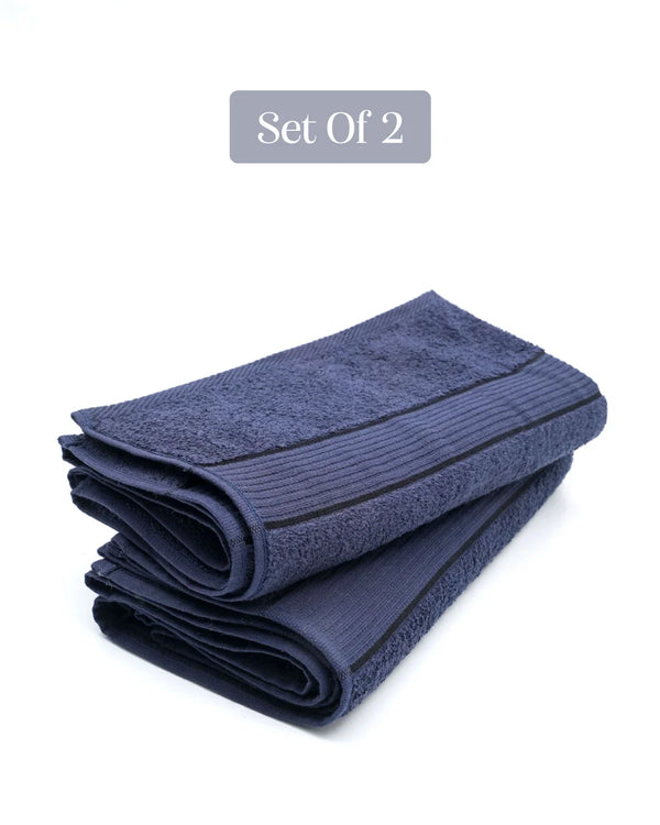 Set of 2 Sensation Bath Towel | Navy