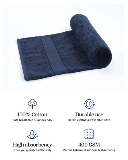 Set of 2 Sensation Bath Towel | Navy