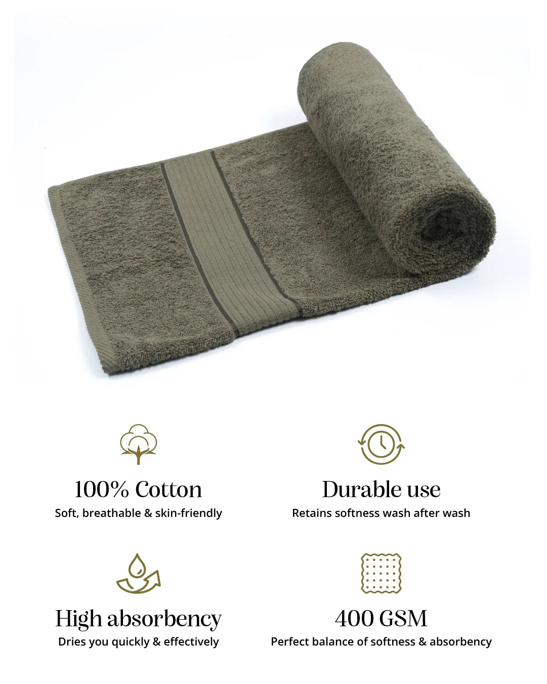 Sensation Bath Towel | Olive