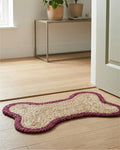 Jute Bone Shape Pet Mat 30X50 Maroon