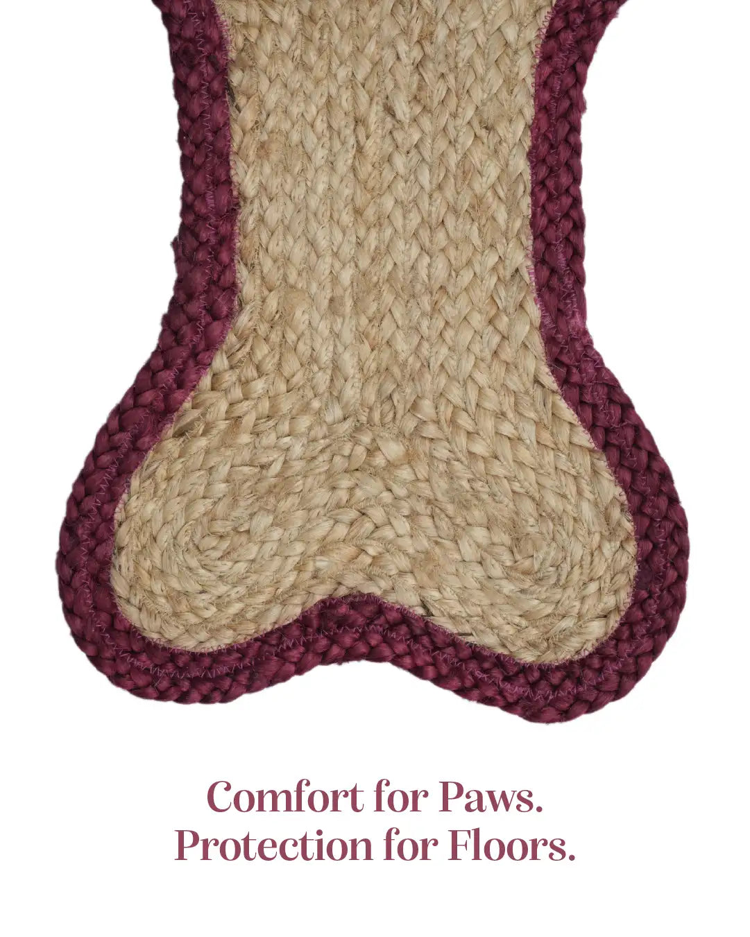 Jute Bone Shape Pet Mat 30X50 Maroon