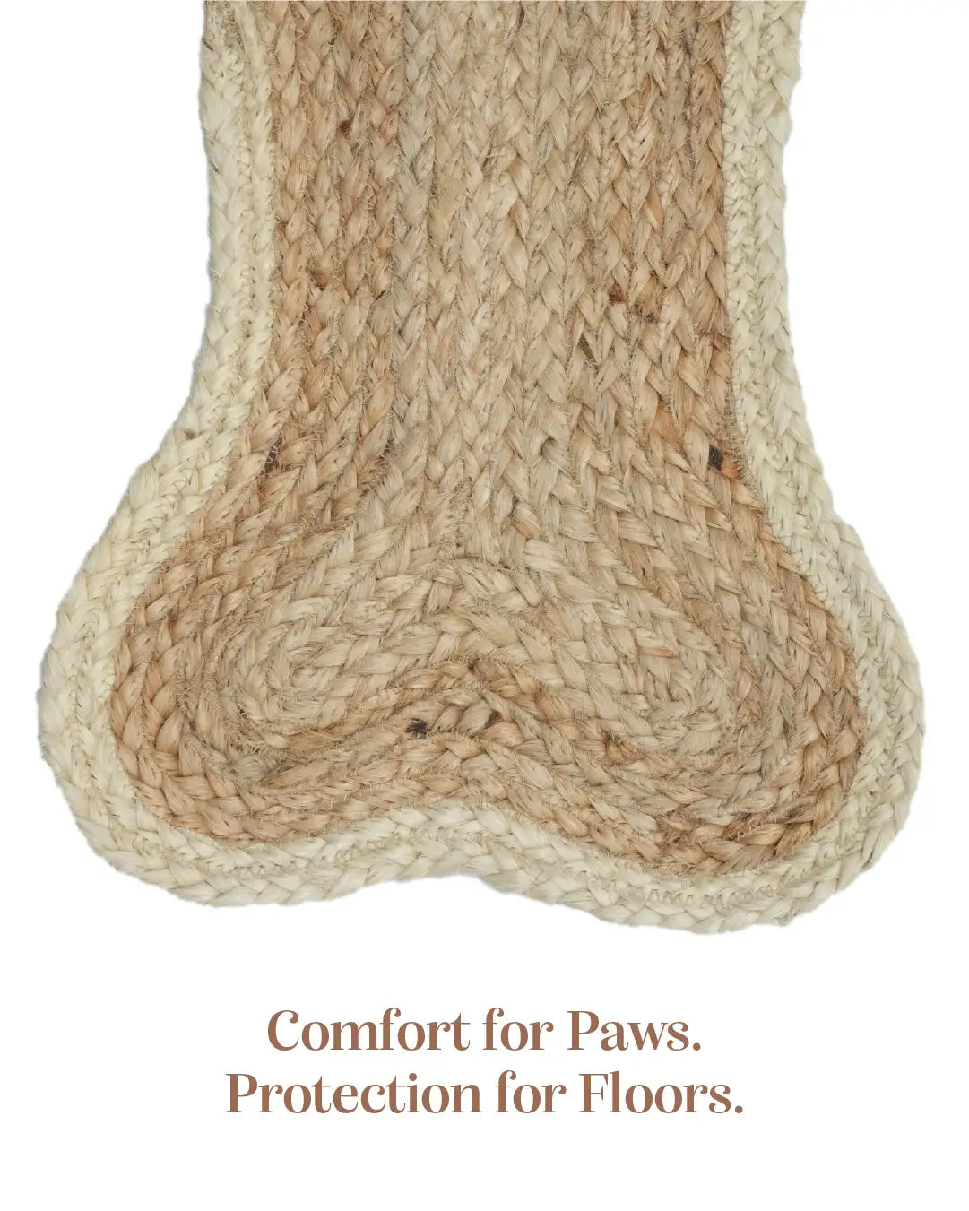 Jute Bone Shape Pet Mat 30X50 Off White for Pets
