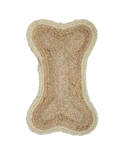 Jute Bone Shape Pet Mat 30X50 Off White for Pets