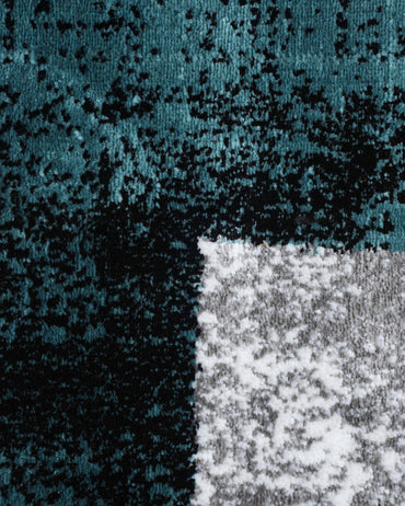 Vienna Carpet | Modern Teal Blue and Yellow