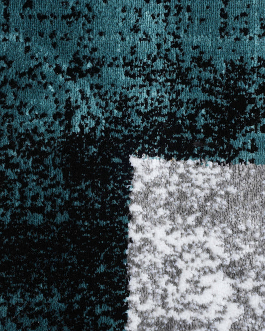 Vienna Modern Teal Blue and Yellow Carpet