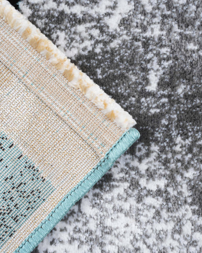 Vienna Carpet | Modern Teal Blue and Yellow