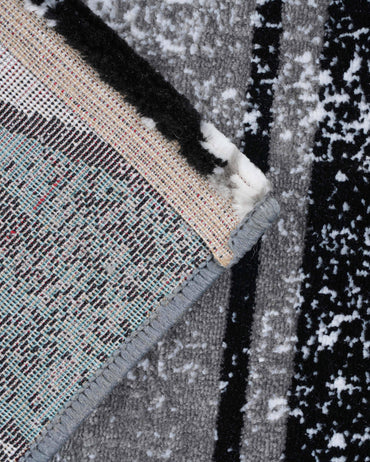Vienna Geometric Teal Blue and Grey Carpet