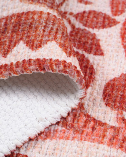 Plush Chenille Rug | Rust & Ivory