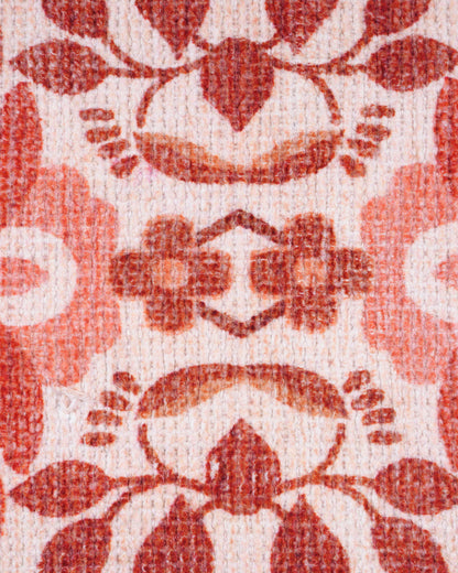 Plush Chenille Rug | Rust & Ivory