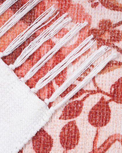 Plush Chenille Rug | Rust & Ivory