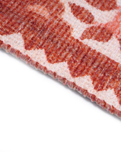 Plush Chenille Rug | Rust & Ivory