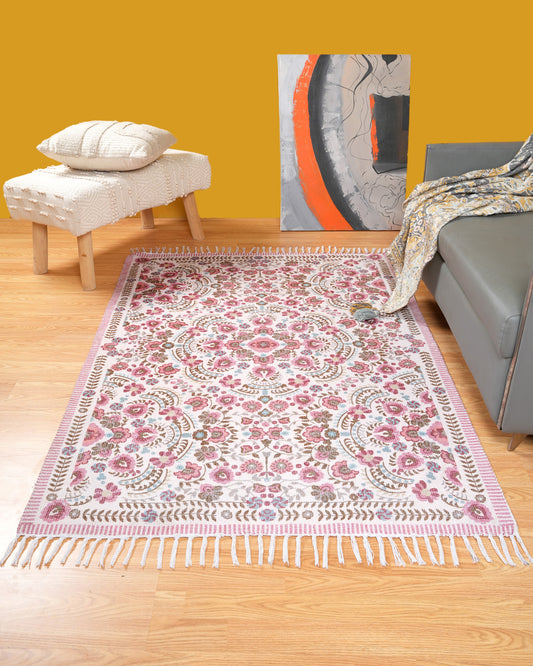 Plush Chenille Rug | Pink & Ivory