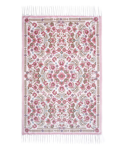Plush Chenille Rug | Pink & Ivory