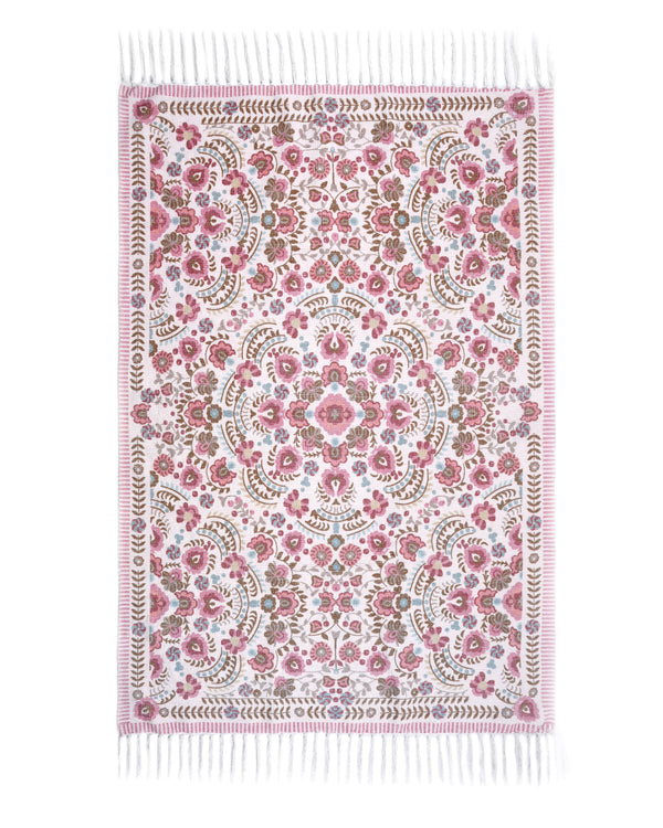 Plush Chenille Rug | Pink & Ivory