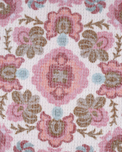 Plush Chenille Rug | Pink & Ivory