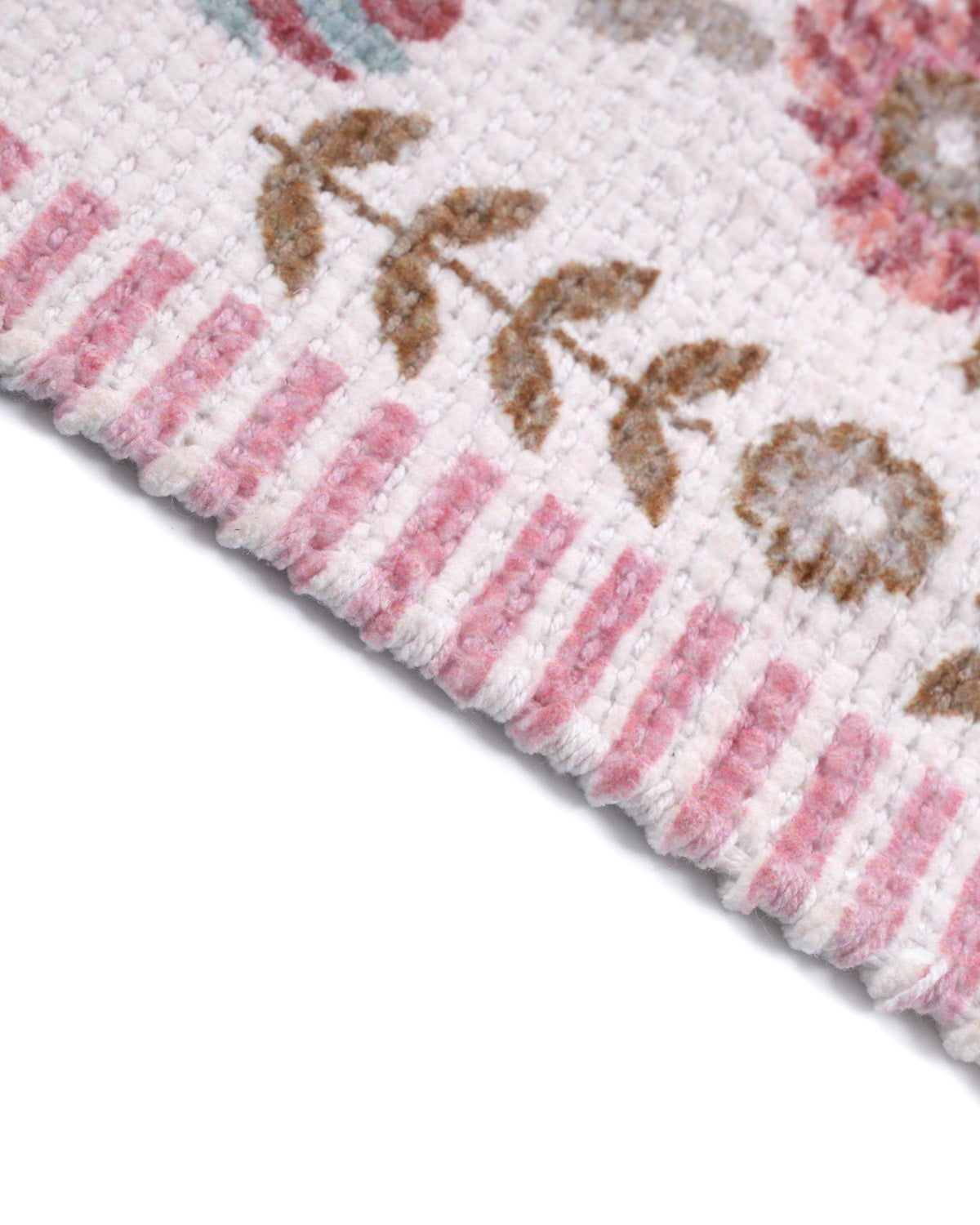 Plush Chenille Rug | Pink & Ivory
