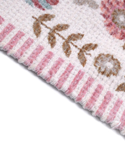 Plush Chenille Rug | Pink & Ivory