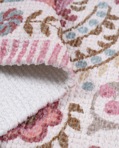 Plush Chenille Rug | Pink & Ivory