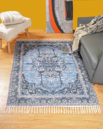 Plush Chenille Rug | Blue
