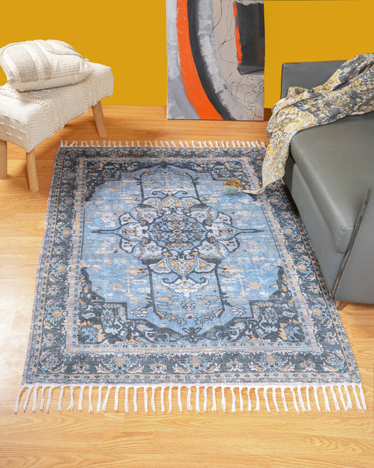 Plush Chenille Rug | Blue