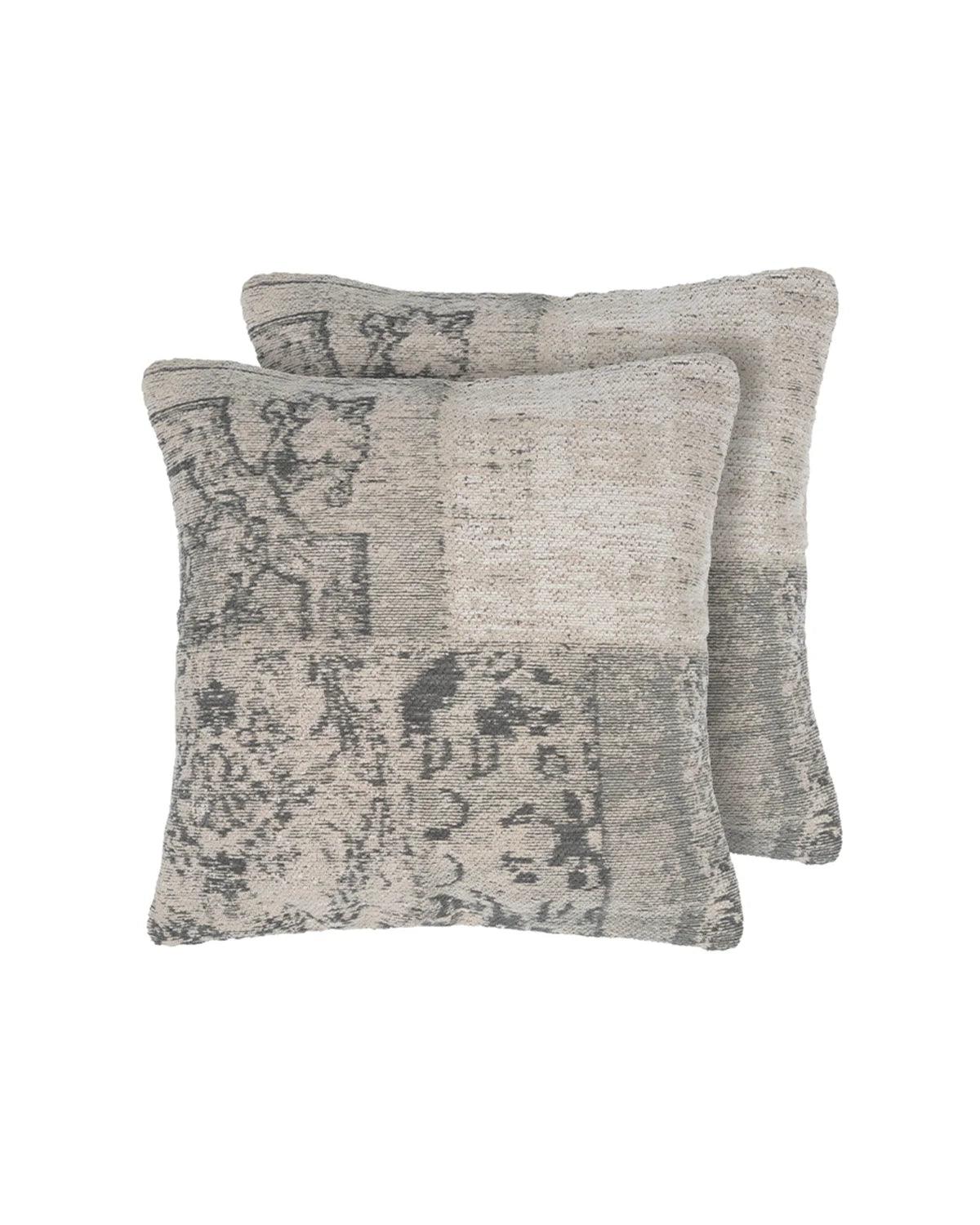 18X18 inch Steel Green Jacquard cotton cushion covers | Set of 2