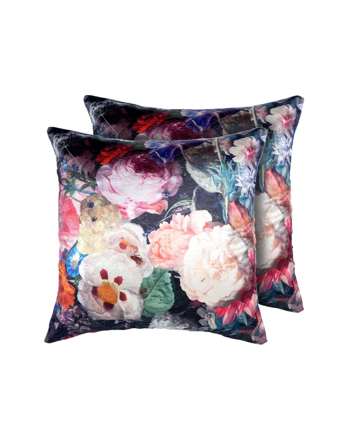18X18 inch Purple floral cushion covers | Set of 2