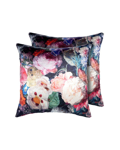 18X18 inch Purple floral cushion covers | Set of 2