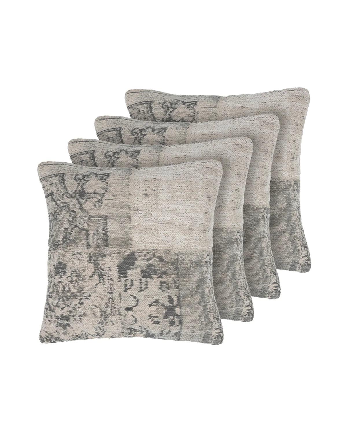 18X18 inch Steel Green Jacquard cotton cushion covers | Set of 2