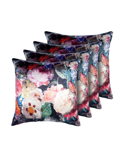 18X18 inch Purple floral cushion covers | Set of 2